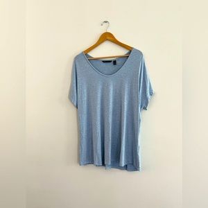 H By Halston Essentials Light Blue Short Sleeve Modal T- Shirt Size XL